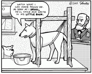 Cartoon Pavlov conditioning responses.